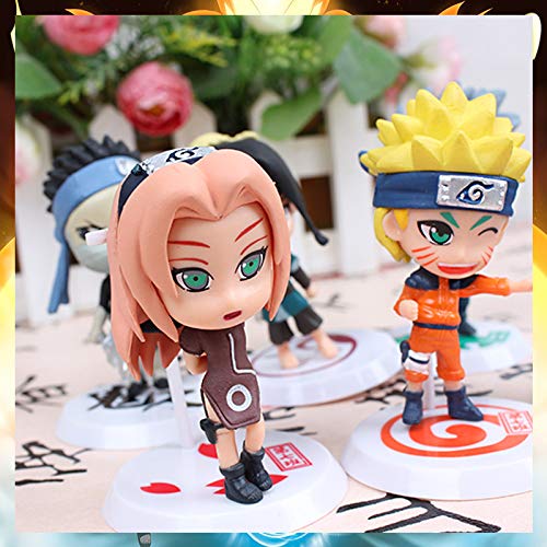 HASTHIP® Naruto Action Figures, Anime Naruto Action Figures Set PVC Action Figures Cake Decorating Items Christmas Gifts for Kids Girls Boys