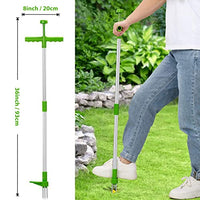 Proberos® Stand Up Weeder Hand Tool, Long Handle Garden Weeding Tool Steel 3-Claws Weeder Hand Tool, Hand Weed Puller, Twist to Catch, Press to Release, Manual Weed Puller for Lawn, Garden