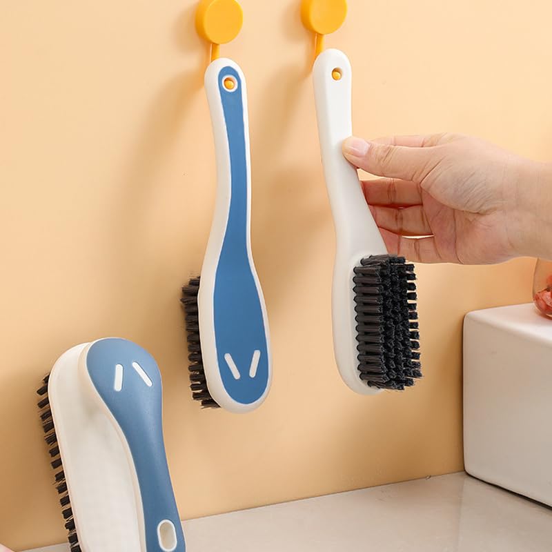 Supvox Shoe Brushes Set for Shoes and Fabrics with Dual Handle Design and Soft Nylon Bristles