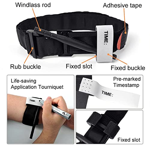Proberos® Military Tourniquet for Outdoors Camping Survival Adjustable Emergency One-Handed Quick Release with Buckle First Aid Equipments 3 PCS
