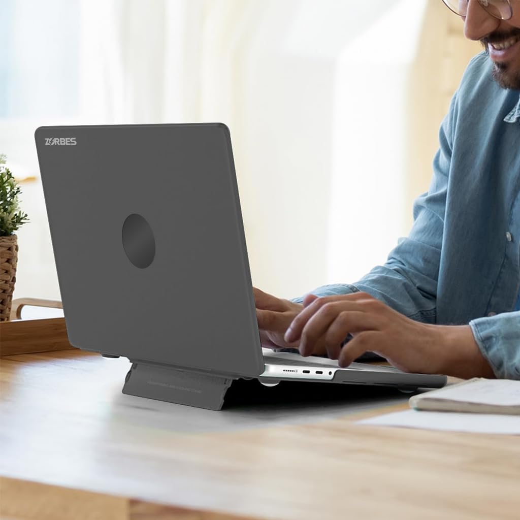 ZORBES Laptop Cover for MacBook Air 13.6 inch featuring Foldable Kickstand Stand | PC Hard Shell Protective Case for M4 M3 M2 Models