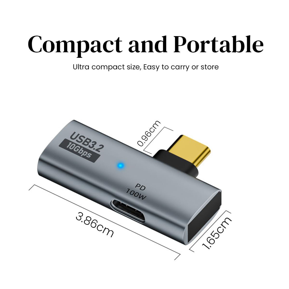 ZORBES USB C to USB 3.1 Adapter with 100W PD Charging and 10Gbps Speed | Aluminum Alloy Build