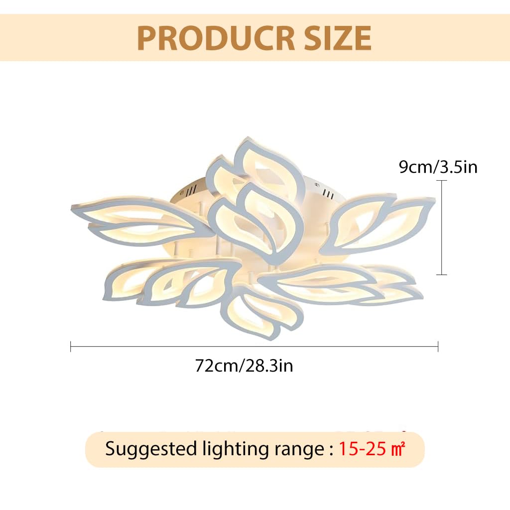 ELEPHANTBOAT Ceiling Light for Living Room featuring 28.3in Dimmable LED with Remote Control