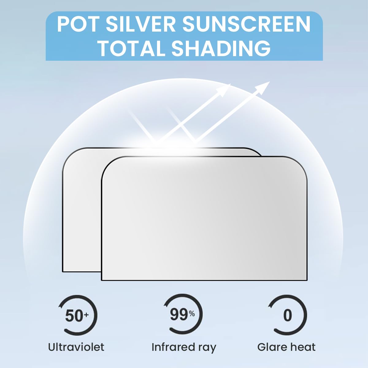 STHIRA Car Window Sun Shade for UV Protection 31x19.6 in featuring 10 Magnetic Holders|Titanium Silver Cloth
