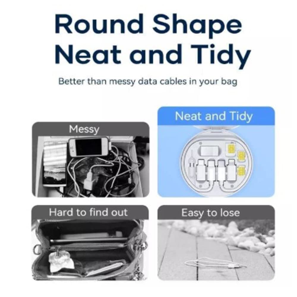 ZORBES USB C to USB C Cable Adapter Kit for Data Transfer and Charging with 60W Output | Includes Lightning and Android Adapters and SIM Card Storage Box