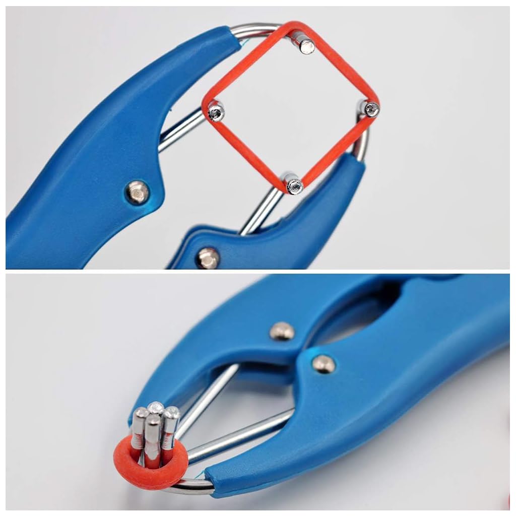 HASTHIP® Livestock Tail Cutting Pliers - Pig Sharp Cut Tail Clamp Cutter - Tail Cutting Pliers with 100 Pieces Castrator Rings - Pig Tail Docking Equipment - Tail Docking Bands for Animal Health(Blue)