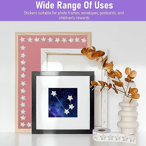 HASTHIP® 500PCS Holographic Glitter Star Stickers 1 inch 2.5cm Self Adhesive Small for Reward Charts Incentive Sparkly Kids Teachers School Office