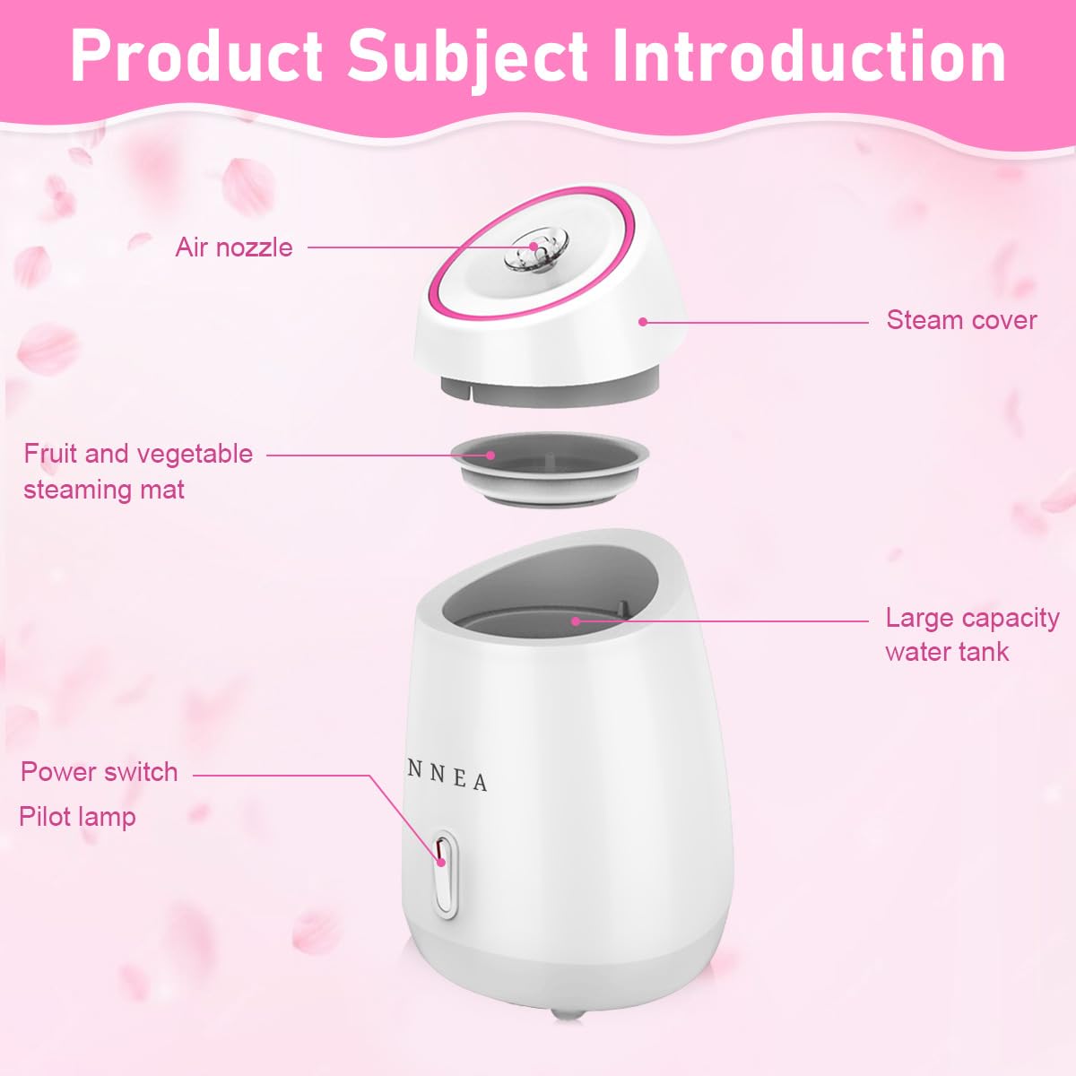 HANNEA Facial Steamer for Deep Skin Hydration and Aromatherapy with 130ml Tank | Quick 90s Steam