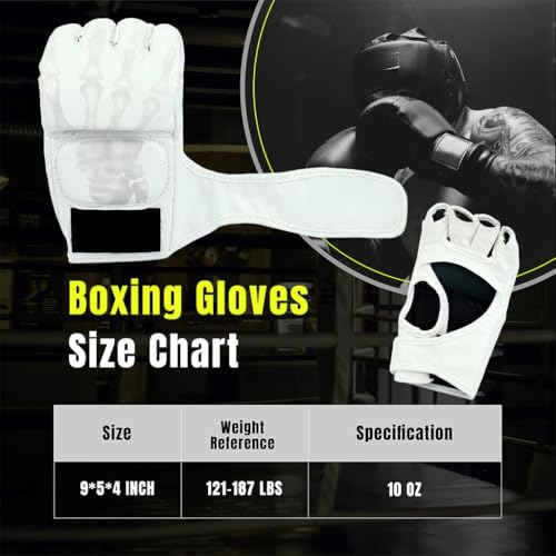 Optifit® Boxing Gloves for Adult PU MMA with Wrist Wrap Fingerless EVA Foam Insert Sport for Muay Thai and Sparring Sessions 2 PCS