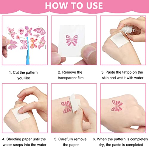 MAYCREATE® 10 Sheet Butterfly Tattoo Sticker, Temporary Sticker for Face Arm, Waterproof Temporary Tattoos for Birthday Parties, Group Activities, Party Tattoo Sticker