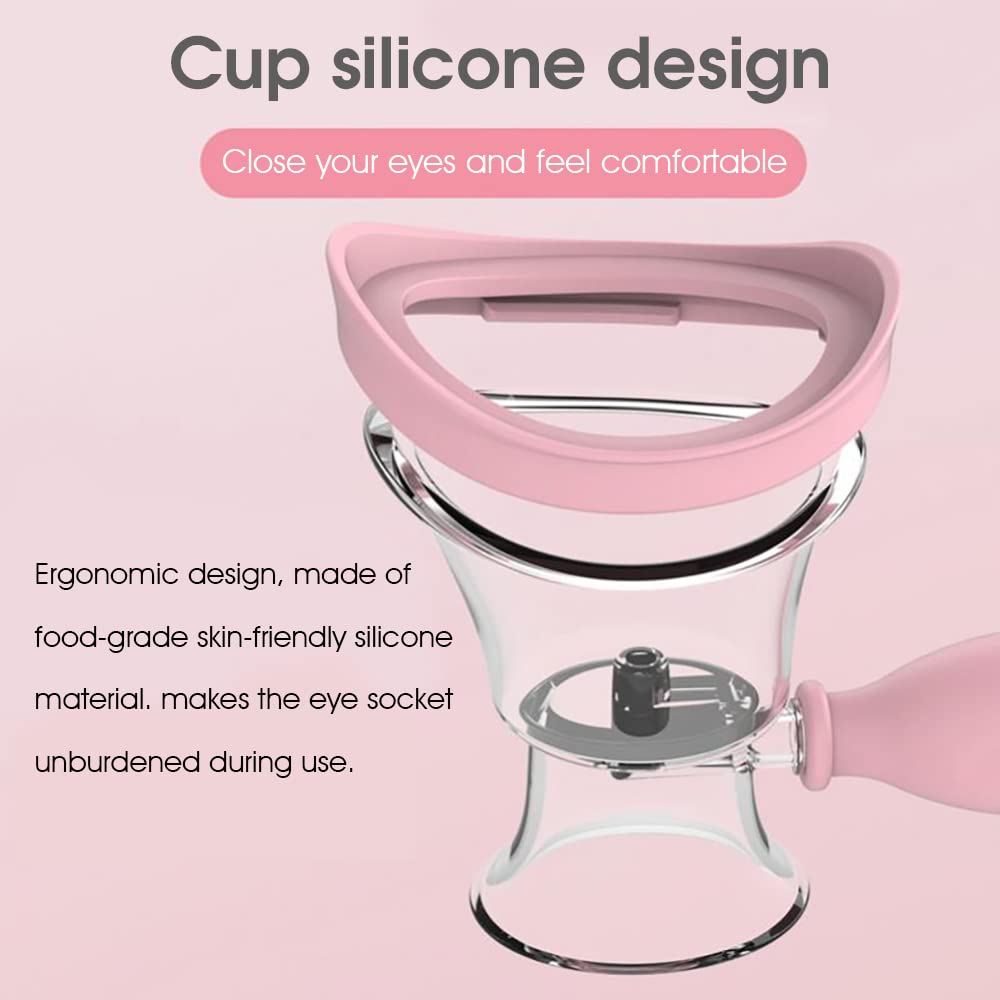 HANNEA Eye Wash Cup for Daily and Travel Use with Air Pressure Spout and Silicone Frame 2 PCS