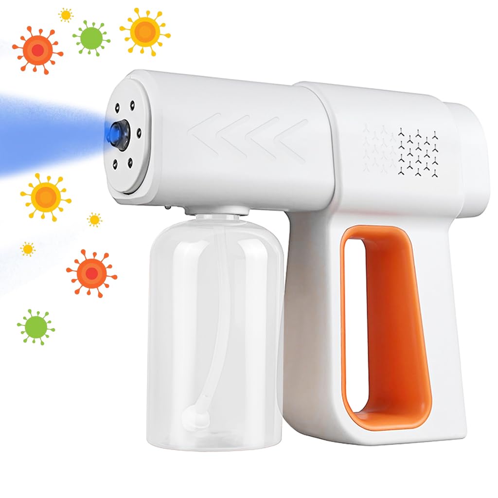 HASTHIP® Sanitizer Spray Machine - 380ml USB Rechargeable UV Light Sanitizer Fogger, Professional Disinfectant Spray, Handheld Wireless Blue Light Fogging for Home, Office, Travel