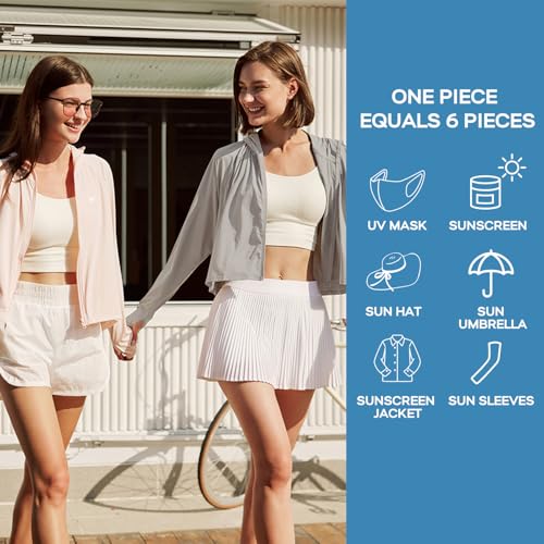 Venzina® Women's UPF 50+ Lightweight Athletic Jacket Long Sleeve Sunscreen Protective Clothing UV Sun Protection Full Zip Cooling Hoodie for Women for Outdoor Hiking, Grey-2, L