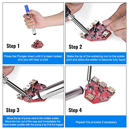 HASTHIP® Soldering Iron Kit, Electric Soldering Iron Set 60W 110V Adjustable Temperature Soldering Gun Welding Tools with 5pcs Different Tips and Solder Wire Tube (7PCS)