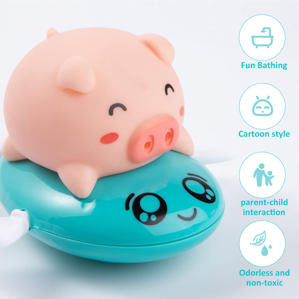 PATPAT Baby Bath Toys for 0–3 Years featuring Wind Up Swimming Piggy and BPA Free ABS | Fun Gift for Boys and Girls