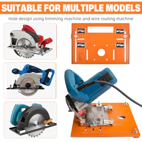 Serplex® Circular Saw Guide Rail Bottom Plate Adjustable Cutting Machine Bakelite with Etched Scale Base Woodworking Bench Accessories 28x20cm 3PCS
