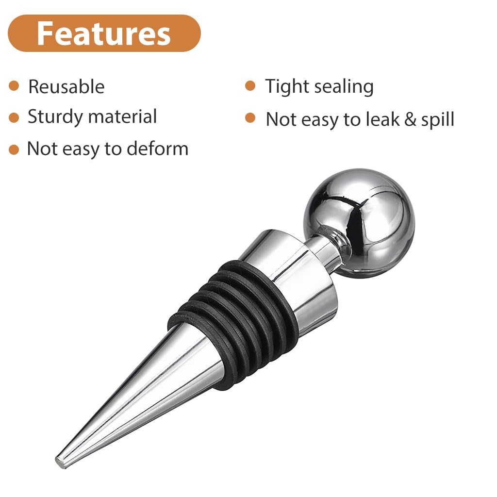 HASTHIP Wine Stoppers for Wine and Champagne Bottles featuring Leakproof Seal | 3 Pieces 9×2 cm Food‑Grade Silicone