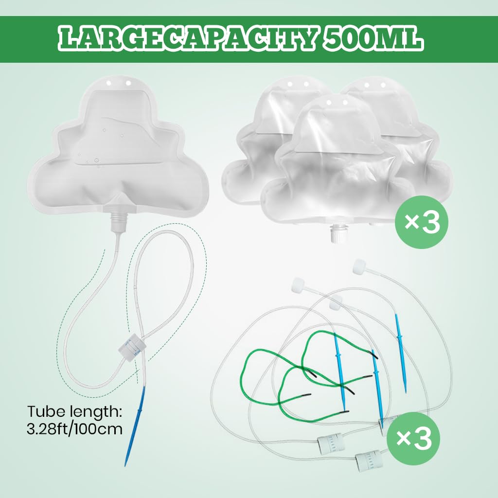HASTHIP Self Watering Kit for Indoor and Outdoor Plants featuring 3 pcs 500ml Drip Bags