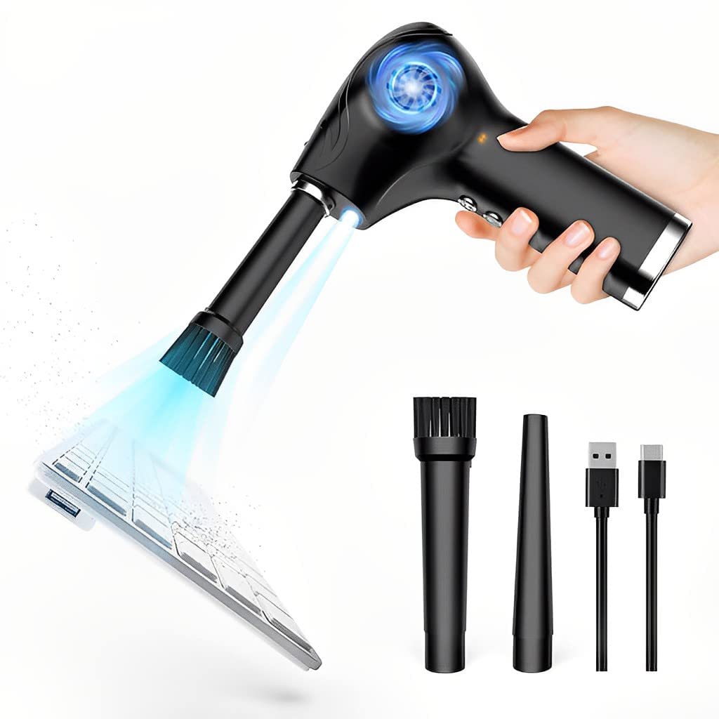 ZORBES Cordless Electric Air Duster, With 2 Type of Nozzles, Powerful 45000 RPM USB Rechargeable Air Duster, Keyboard Duster, Air Blower Duster for Computers, Electronics Cleaning Computer Cleaner