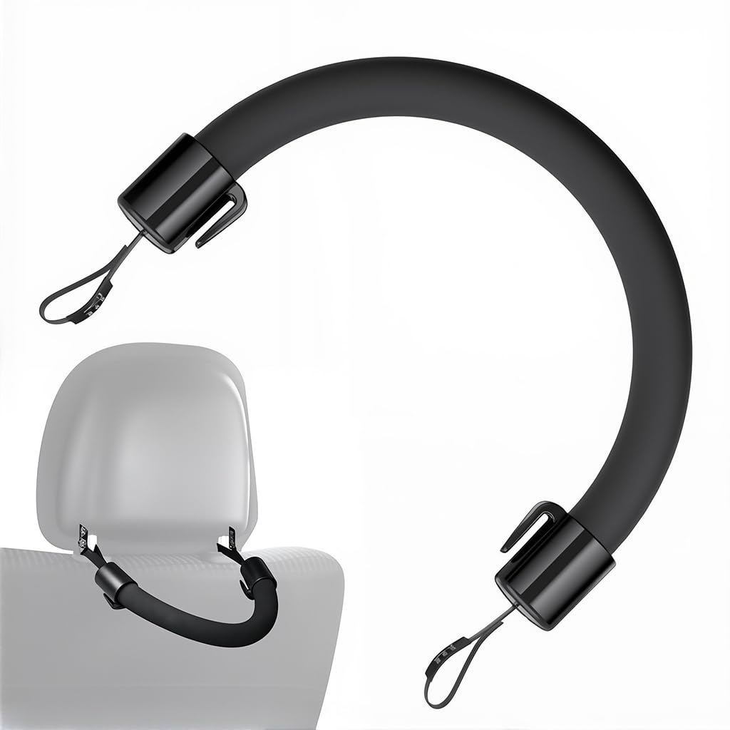 ZIBUYU Car Mobility Aid for Easy Vehicle Access featuring Tool Free Headrest Strap | 39x2.5x2.5cm Soft EVA and ABS Grip for Adults and Seniors