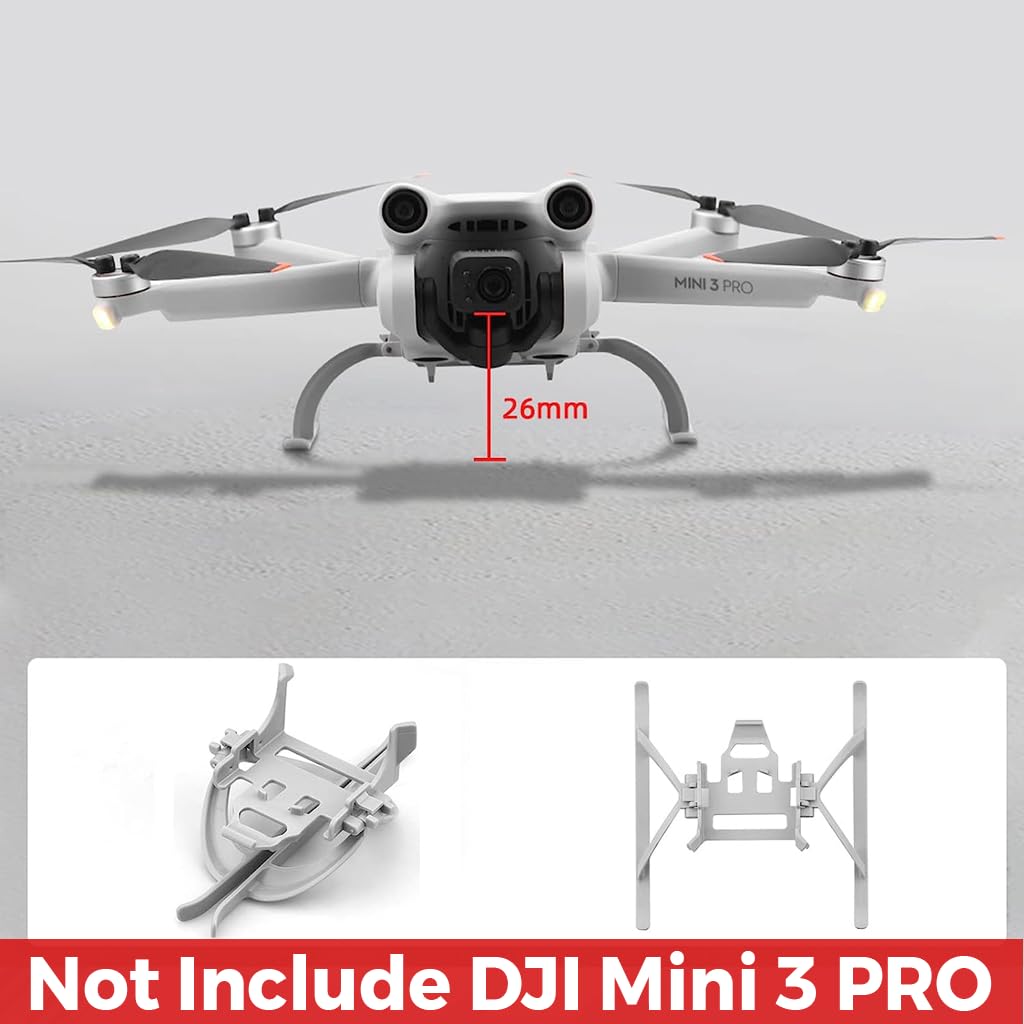 Zeitel Landing Gear for DJI Mini 3 Pro Drone with 26mm Extended Foldable Rack | Accessories