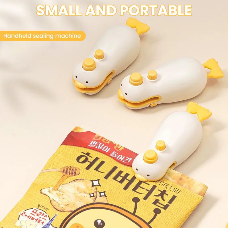 Supvox Sealing Machine for Food Packets with Cute Duck Design and Rechargeable Mini Sealer