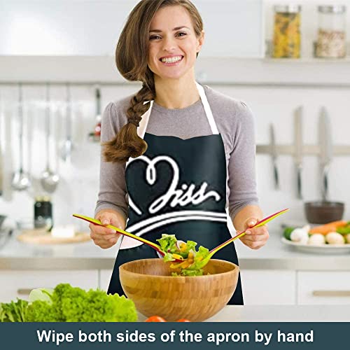 HASTHIP® Waterproof Apron, Aprons for Women Kitchen Waterproof with Large Pocket and 2 Side Coral Velvet Towels for Hands Wiping Quilt for Home Kitchen Restaurant Cooking Bbq Garden (Dark-Green)