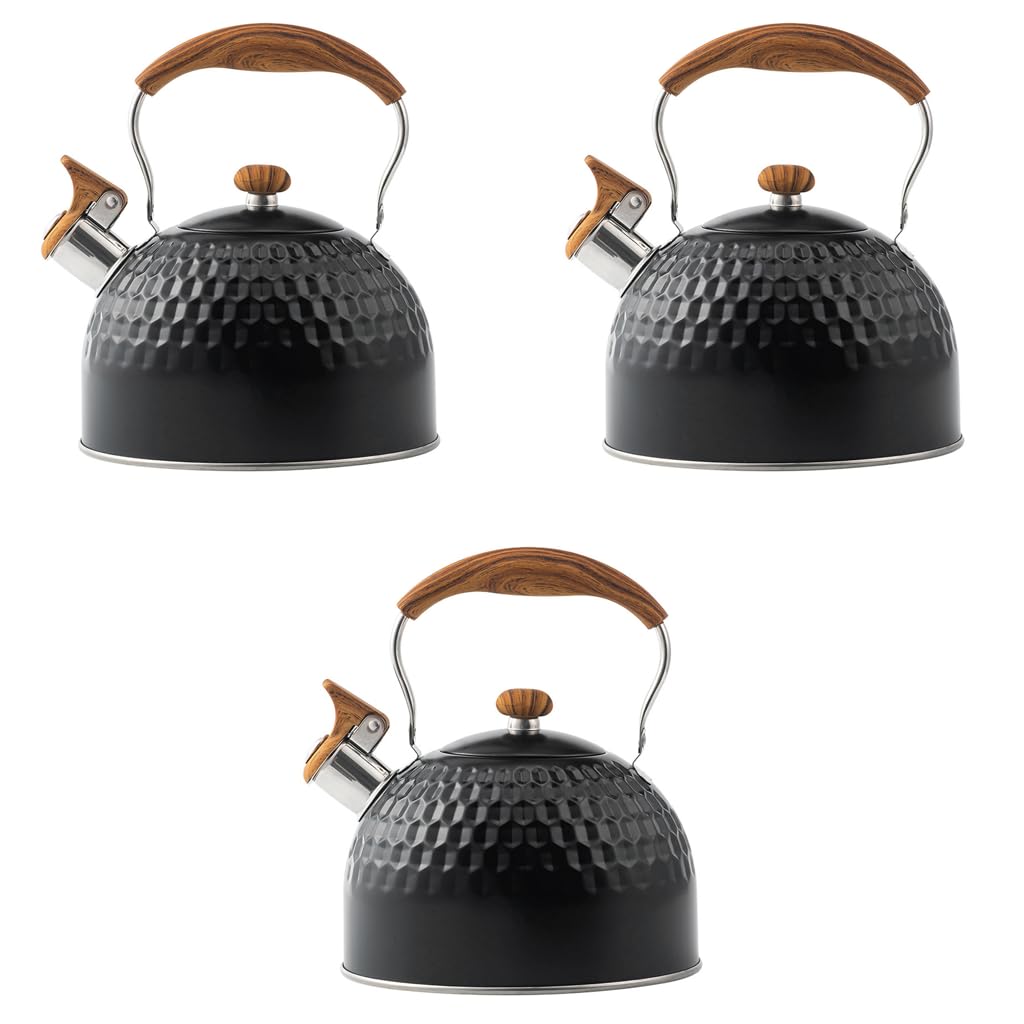 Supvox Tea Kettle for Stove and Camping with 2.5L Capacity Featuring Whistle and Anti Scald Handle