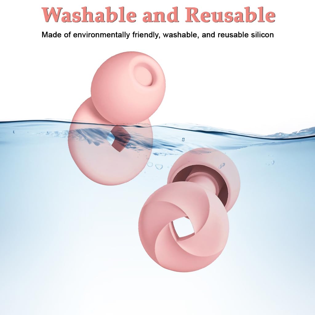 ZIBUYU Ear Plugs for Noise Reduction with 33dB Protection and Soft Silicone Ring Design