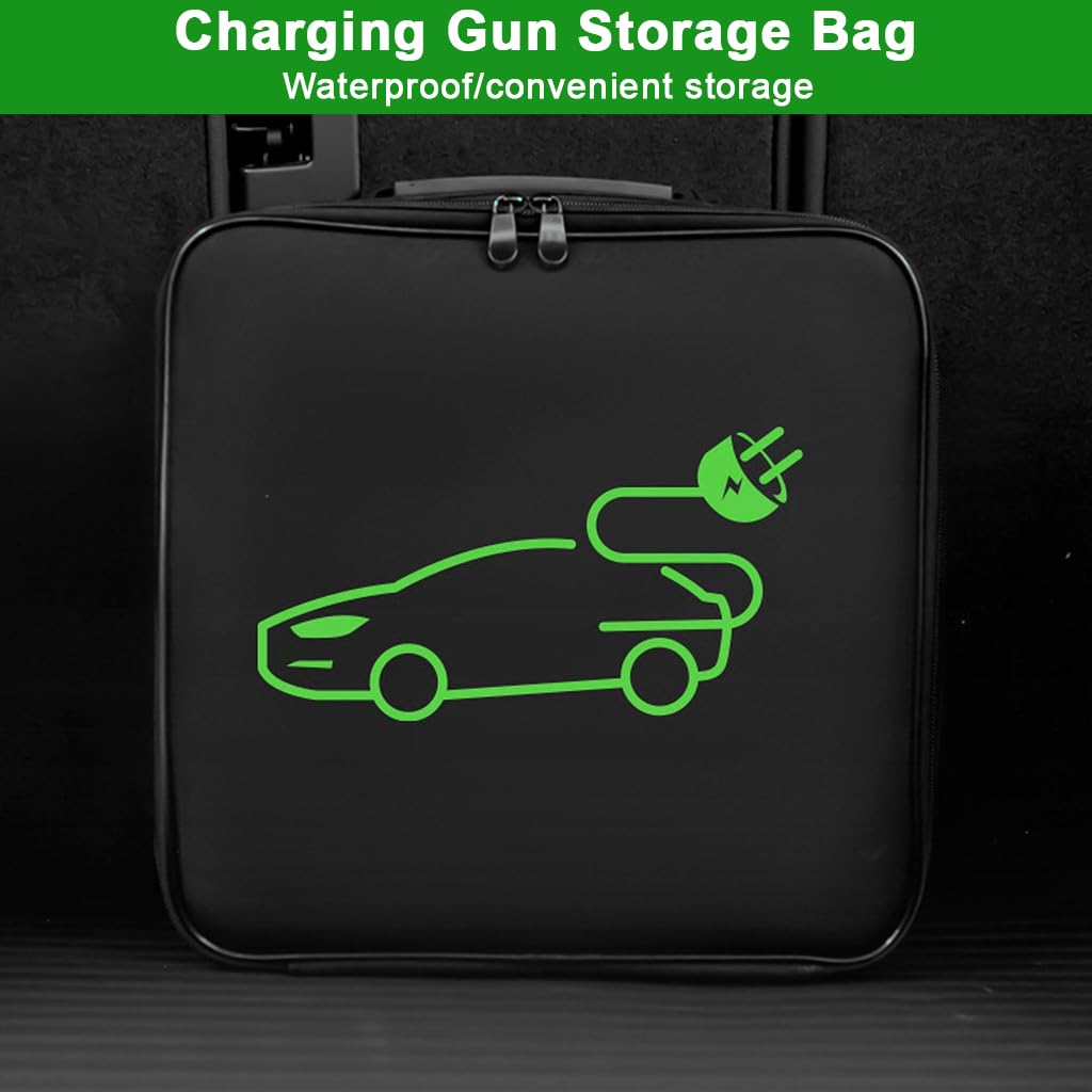 STHIRA E Vehicle Charging Gun Storage Bag for Car with Protective Foam Insert 32x32x10cm | Waterproof Oxford Cloth Organizer
