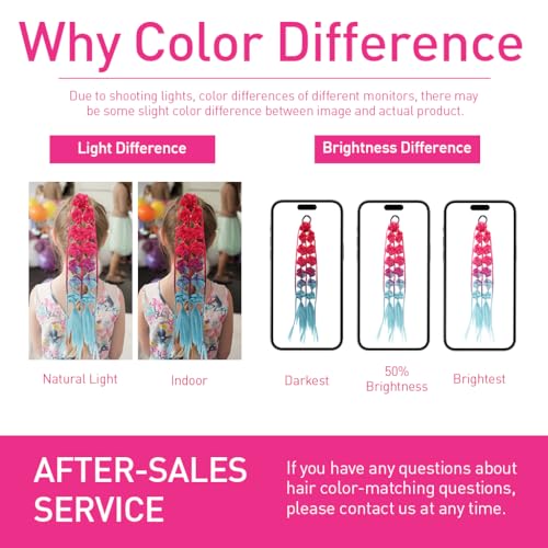 MAYCREATE Colored Hair Extensions for Women, 23.6