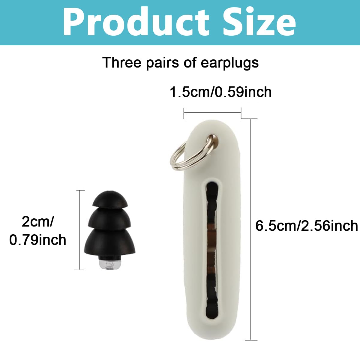 HANNEA Ear Plugs for Sleeping with Triple Layer Noise Reduction | 3 Pairs Soft Silicone Reusable Set