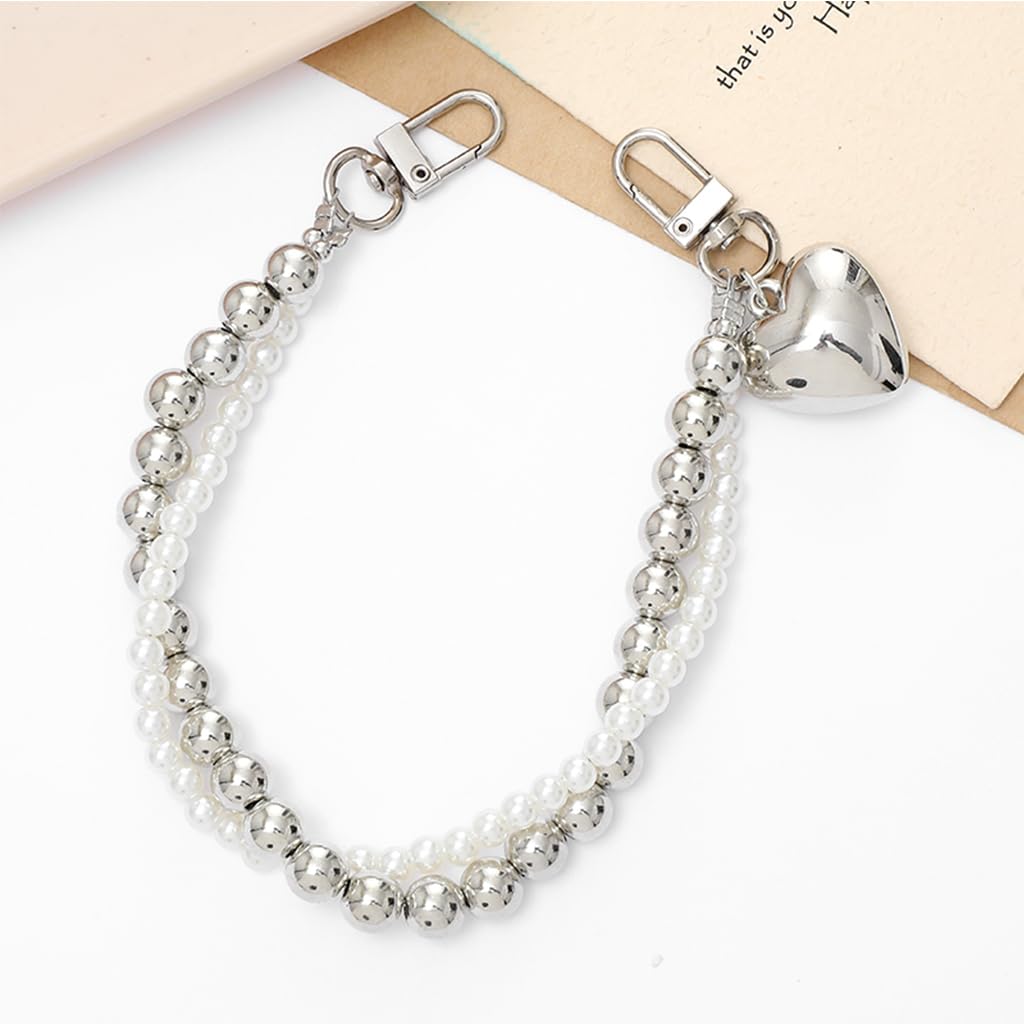 ZORBES Cell Phone Lanyard for Loss Prevention with Dual Chain Design featuring Pearl Beads