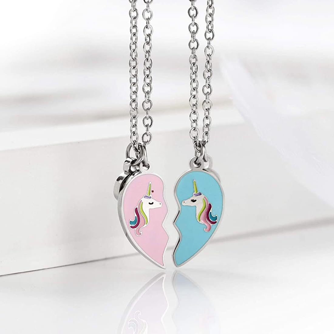 Zibuyu Bracelet Set for Women featuring Lucky Unicorn Heart Design | 4PCS BFF Jewelry Gift