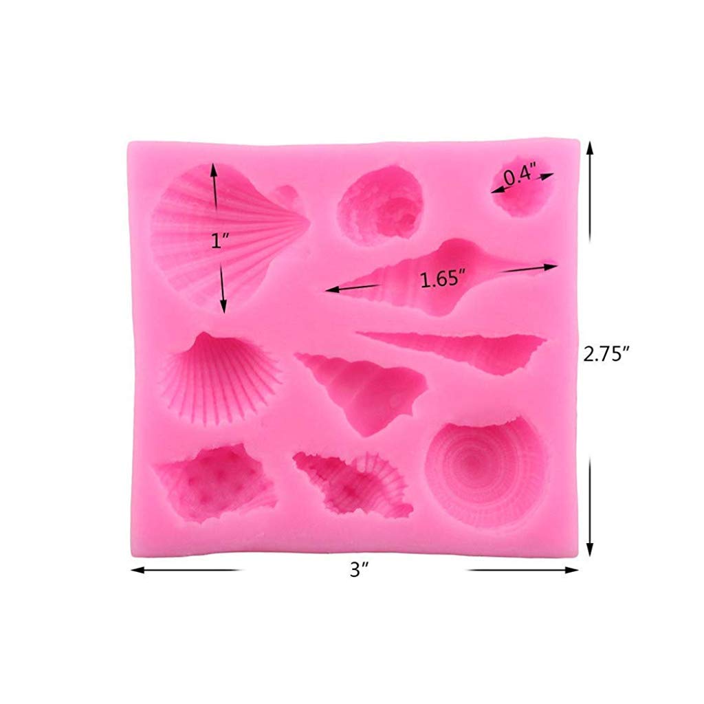 Supvox® 4 Pieces Mermaid Tail Mould, Silicone Mermaid Cake Moulds Chocolate Fondant Moulds 3D Mermaid Icing Moulds Seashell Cake Soap Moulds for Soap Making