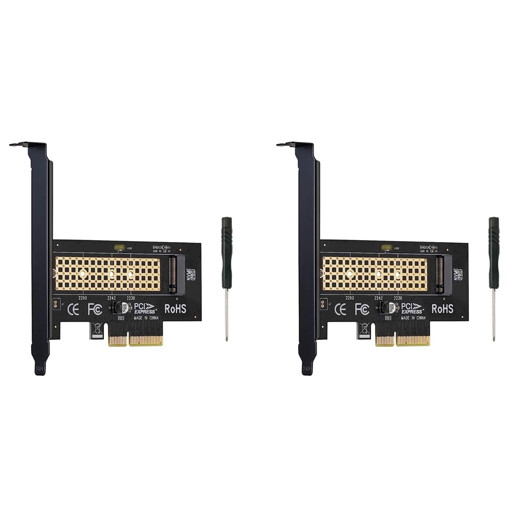 Verilux M.2 NVMe to PCI E X4 Adapter for SSD Upgrade with Universal 2230 2242 2260 2280 Support 2PCS
