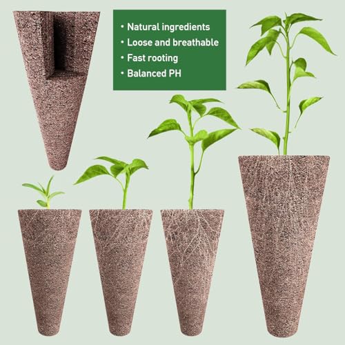 HASTHIP Hydroponic Grow Basket Kit - Gardening Hydroponic Garden Accessories - Including Seed Trays, Transparent Lids, Planting Stickers, Seedling Soil, Tweezer for Seed Starting System Kit (121 Pcs)