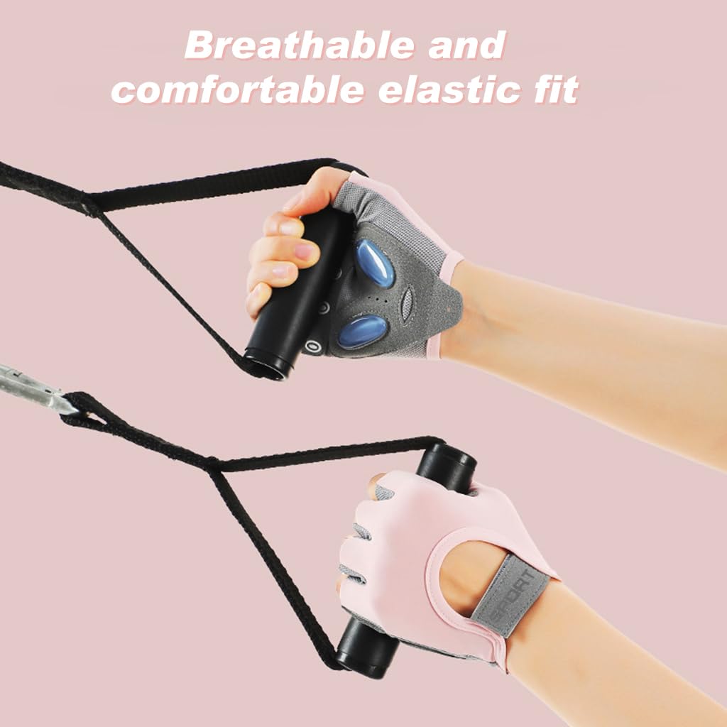 Proberos Women Workout Gloves for Gym and Crossfit with Anti Slip Silicone Pads | Breathable Fingerless Design