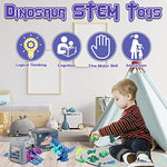 PATPAT® Dinosaur Toys for Kids, STEM Construction Building Toys for Kids,3 PCS Dinosaur Toy with Screwdriver, Assembling Building Block Toy Birthday Gifts for 3 4 5 6 7 8 Year Old Kids Boys Girls