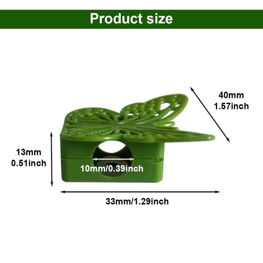 HASTHIP Plant Clips for Climbers with Snap-On Butterfly Design 20Pcs Reusable Support | Green Garden Use