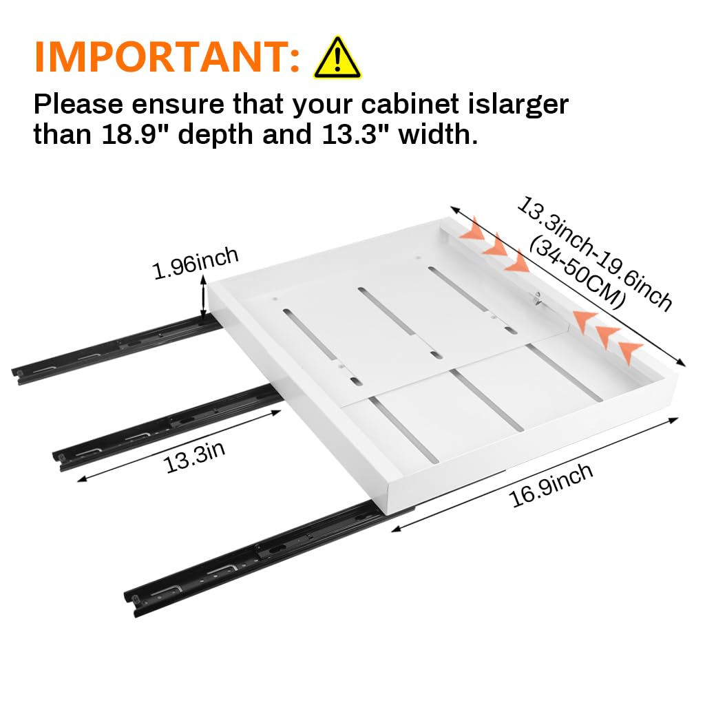 HASTHIP Pull Out Shelves for Kitchen and Closet with 12.5 cm x 34 50 cm Sliding Rail | Carbon Steel Organizer