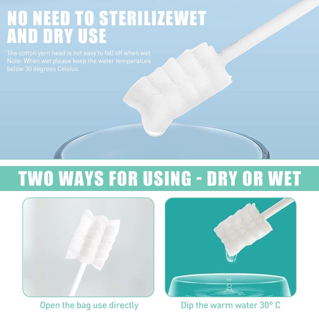 SNOWIE Soft Baby Oral Cleaning Swabs 30 pcs with Ergonomic Handle and Cotton Head for 0–24 Month Oral Care
