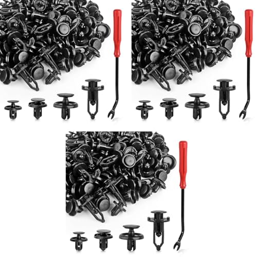 STHIRA® 360PCS Car Rivets Kit with Trim Removal Tool 6mm 7mm 8mm 9mm Push Clips for Durable Fasteners Bumper Trunk Door Panels DIY Projects Universal Automotive Retaining