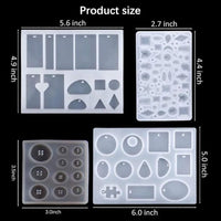 ELEPHANTBOAT® 73 pcs Silicone Resin Moulds for Craft,Resin Casting Mold Kit for DIY Resin Craft,Wax Art,Jewellery Making