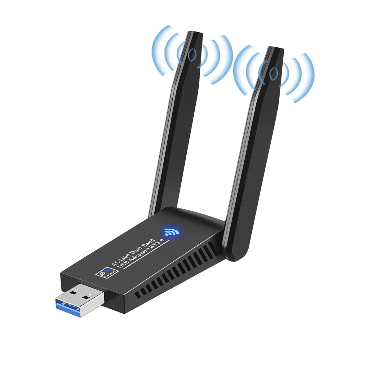 Verilux® 5G USB WiFi Dongle for PC, AC1300Mbps USB3.0 WiFi Adapter, Dual Band 2.4GHz & 5.8GHz USB WiFi Computer Internet Adapter for PC/Desktop/Tablet/Laptop, Support Mac iOS/XP/Vista Windows 11/10/8