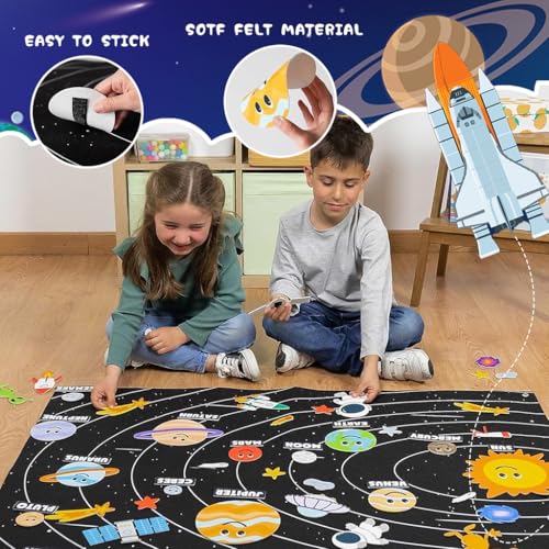 SNOWIE SOFT® Solar System Felt Story Board Set, 3.4 Ft Cosmic Themed Early Learning Storytelling Flannel Board