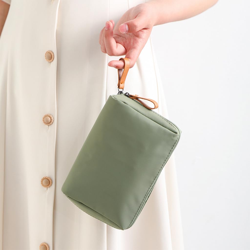 MAYCREATE Makeup Pouch Bag Set for Travel with Dual Zipper and Inner Pockets | Waterproof Polyester 2Pcs 18x14x5cm