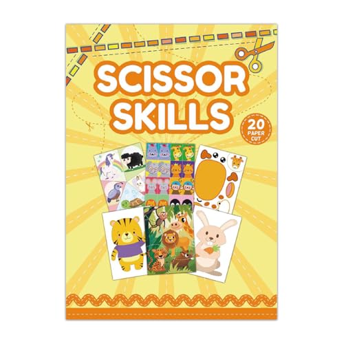 PATPAT® DIY Cutting Paper Play Book for Kids Aged 3-5 Years Old Cartoon Animal-themed Hands-on Activity Busy Book Art Book Scissor Skills Beginners Cut-and-Paste Scrapbooking Art Game Book