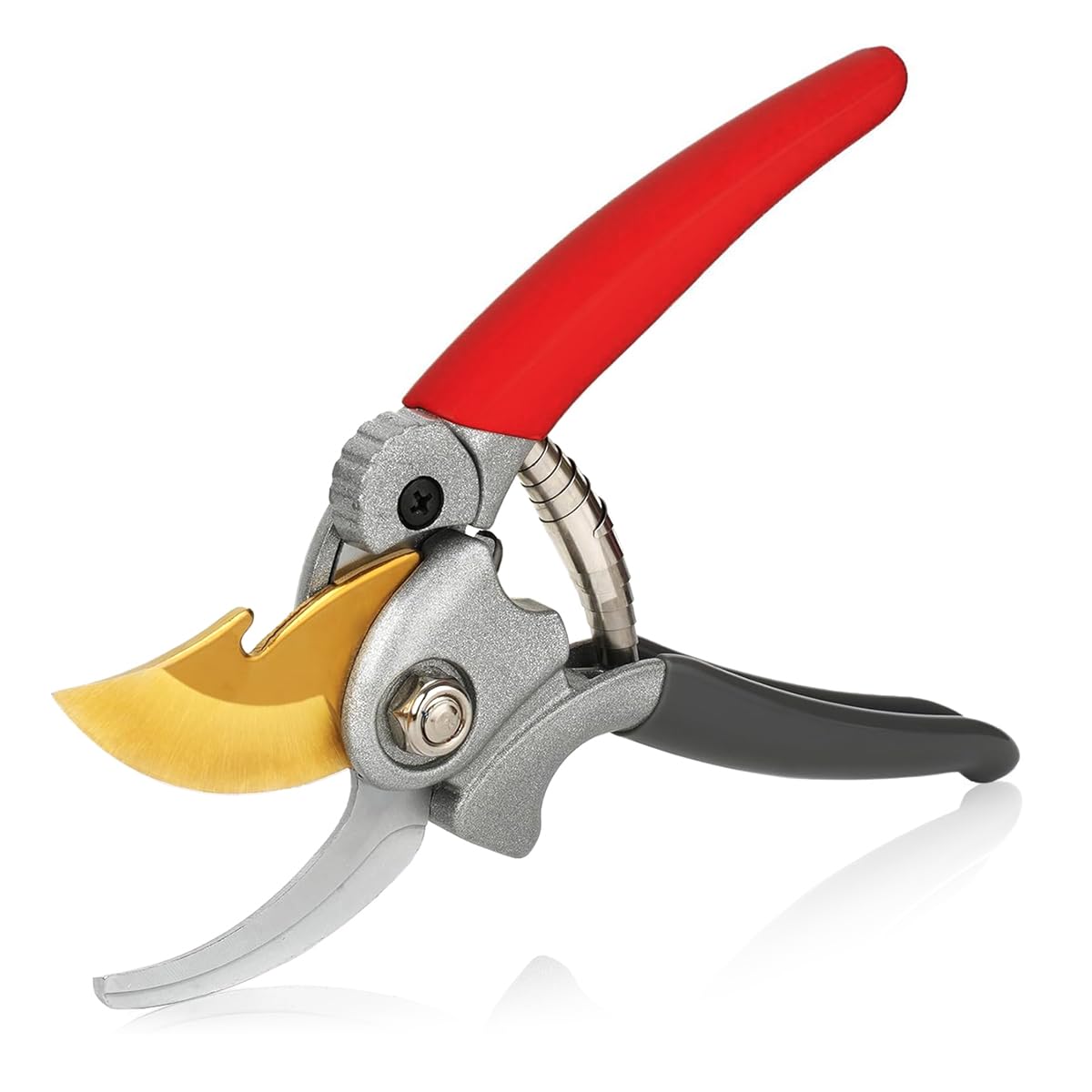HASTHIP Gardening Bypass Pruner 7.8 Inches SK5 Steel Hand Pruner with Safety Lock Anti-slip Rubberized Handle Design Spring Loaded Labor Saving Bypass Pruner for Shrubs, Flowers, Fruit Trees