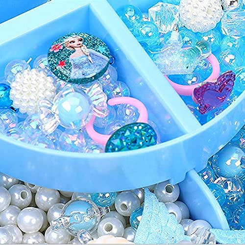 HANNEA Crystal Beads Jewellery Making Kit for Girls with 200 Beads and Heart Box | Acrylic DIY Craft Gift